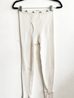 Indera Thermal Base Layer Pants Cream Cotton Thermal Leggings Long Johns Small‎